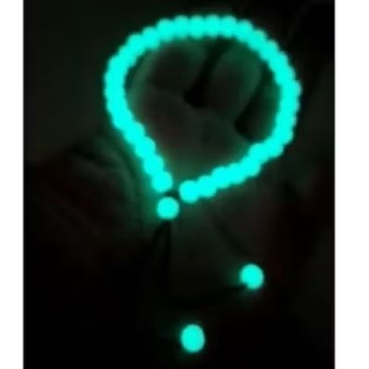 tasbih gelang batu fosfor 33 butir menyala terang dalam gelap