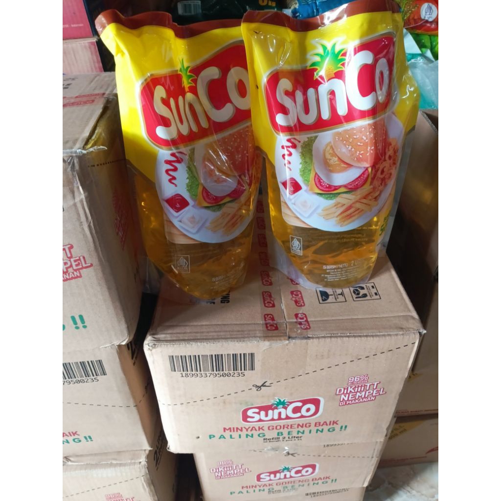 6 pcs (1Dus) Minyak goreng sunco 2liter jernih tidak nempel di makanan