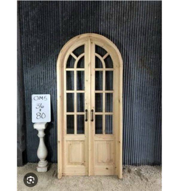 pintu kuputarung lengkung kaca plus kusen jati mahoni