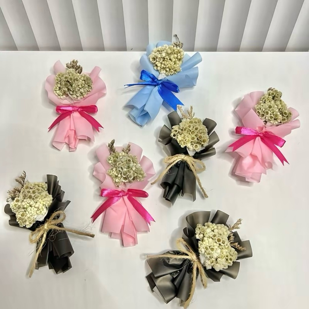 Buket Bunga Edelweis Kering Mini Murah Gift Hampers Isian Figura