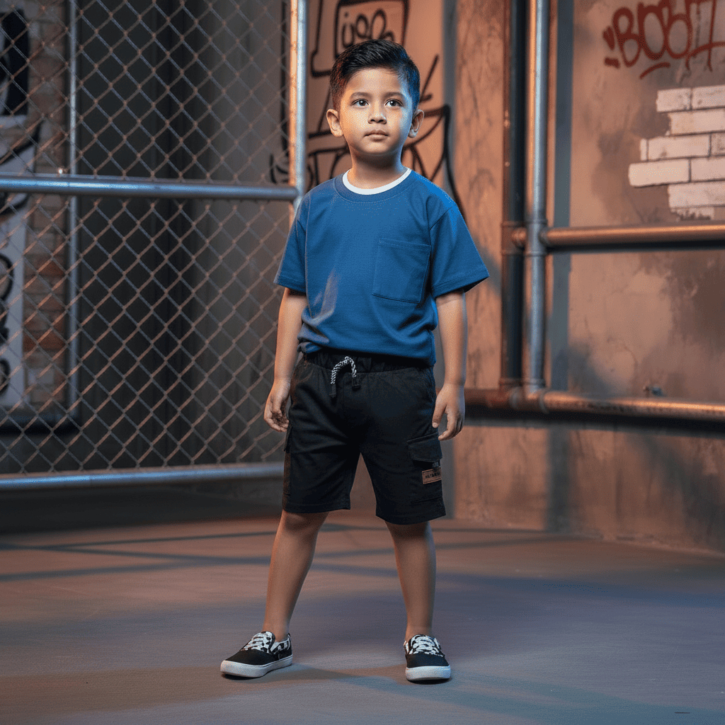 BRAVEKIDS FASHION TWO LAYER SETELAN ANAK 1-5 TAHUN, TSHIRT KATUN 24s & CELANA CARGON UNION DRILL, BA