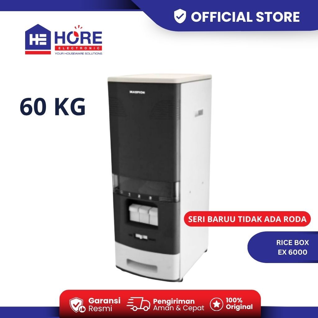 Maspion Rice Box Tempat Penyimpanan Beras EX 6000 Kapasitas 60 kg
