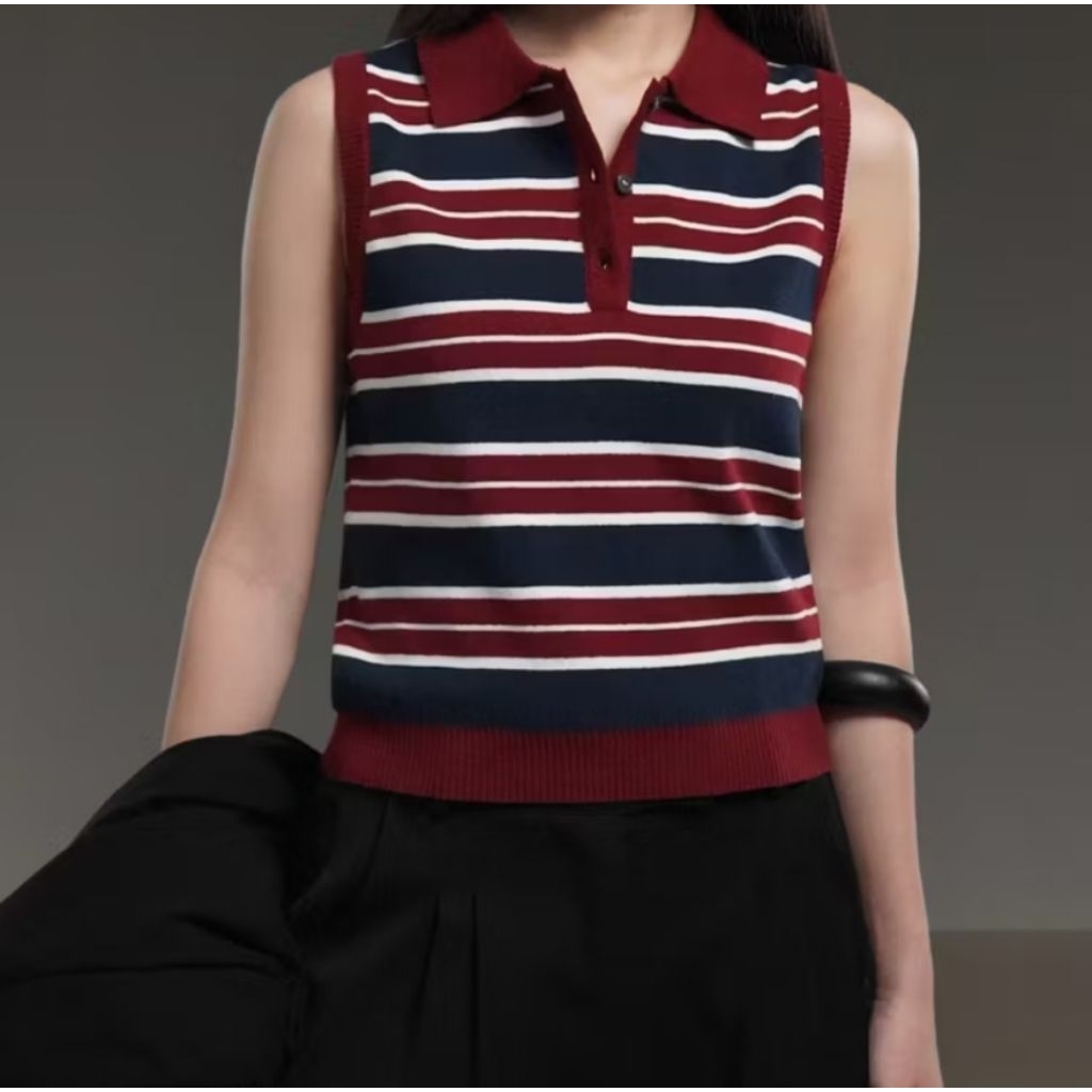 Ollie Knitted Polo Vest Defect Preloved