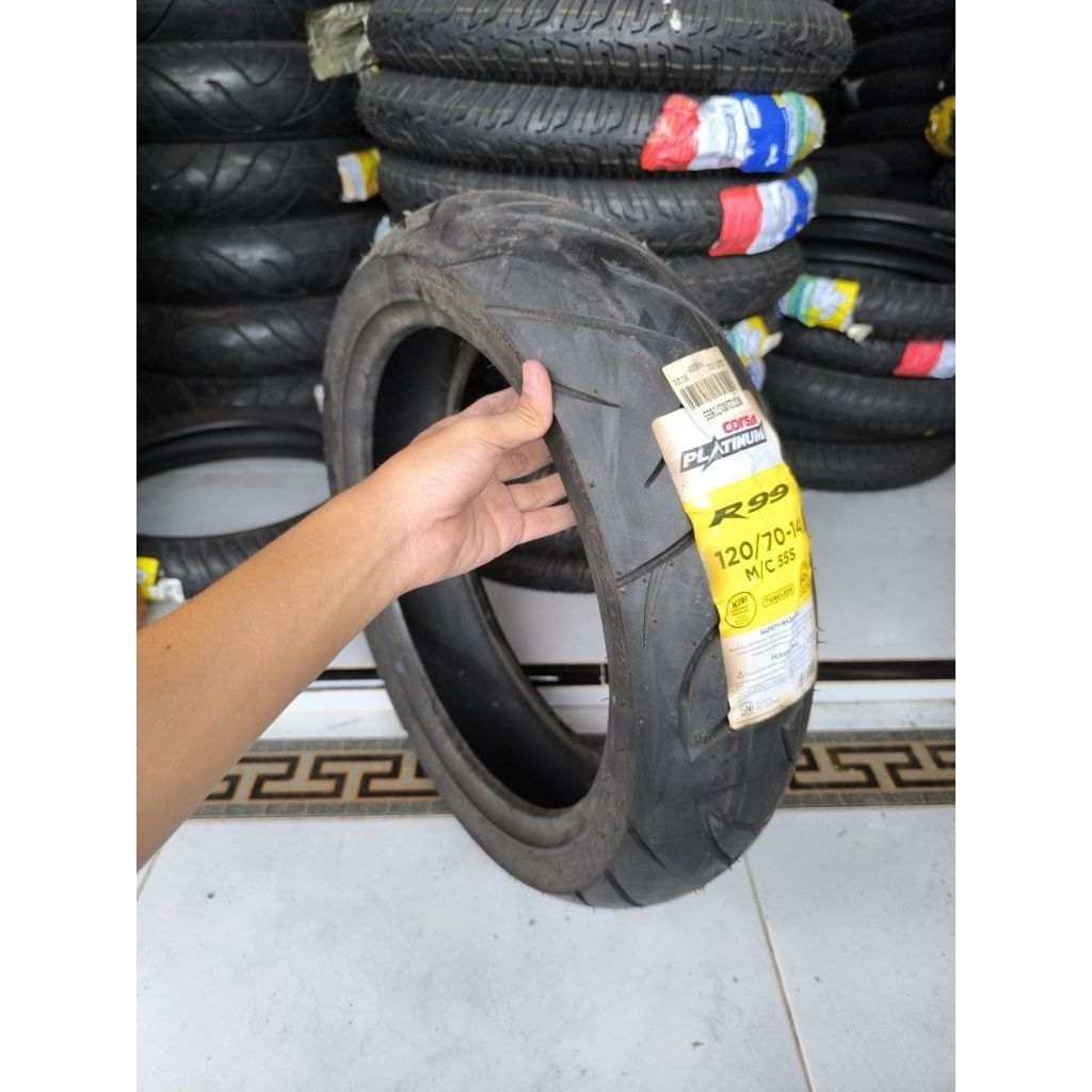 Ban Corsa Platinum R99 120/70 Ring 14 Tubeless Original Baru Tahun pembuatan 2022.