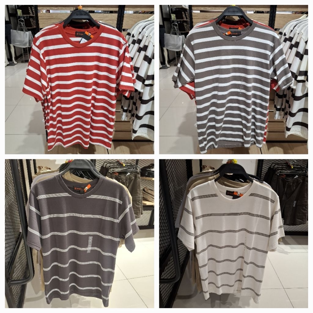 Nevada Kaos Stripe Pria dewasa Lengan Pendek Original