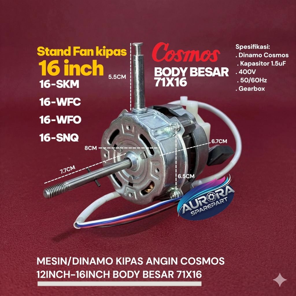 Dinamo kipas angin Cosmos Body Besar 16ich Kipas Berdiri 16-SKM 16-WFC 16-WFO 16-SNQ