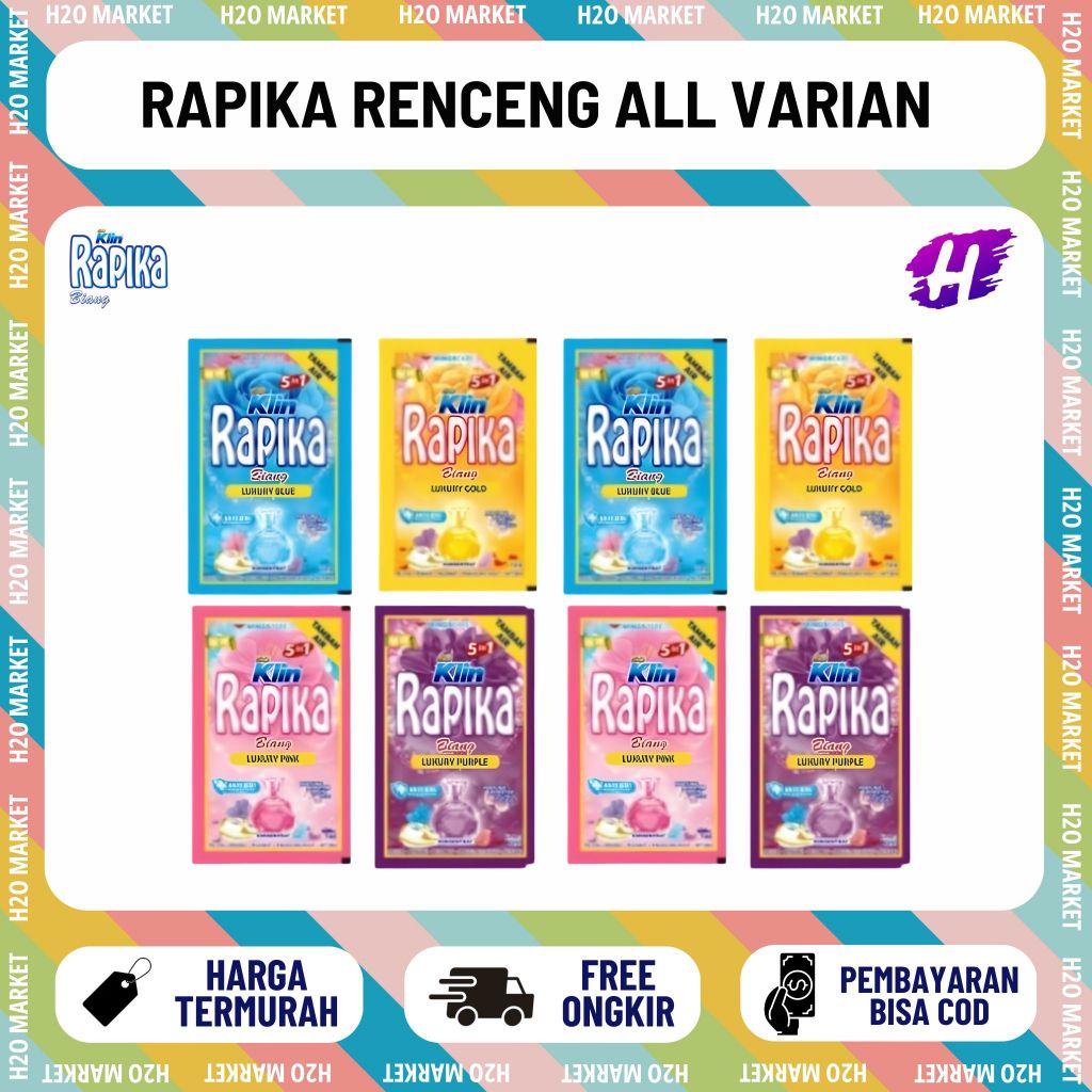 (1 RENCENG ISI 12 PCS) Rapika 500an Biang Sachet 5 in 1 Sachet 500 an Wings Isi Gold Biru Luxury Pin