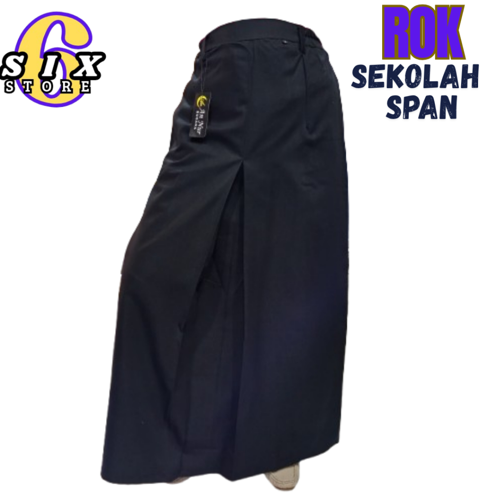 Rok Panjang Seragam Sekolah Span Hitam Coklat Rok Pramuka Guru Wanita