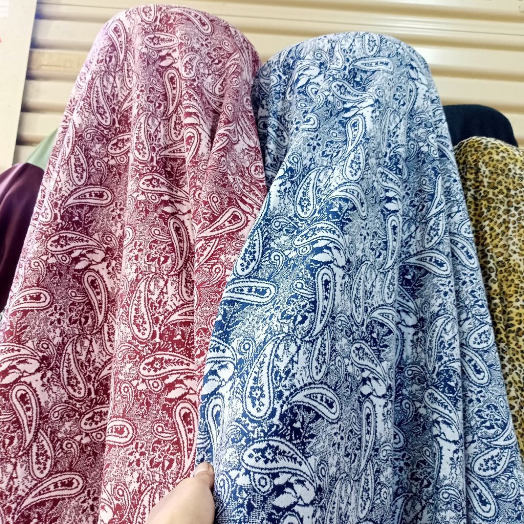 Kain/Bahan Kaos Motif Bunga / Kain Kaos Stretch Motif Bunga / Kain Kaos Stretch Antik Lebar 2 Meter
