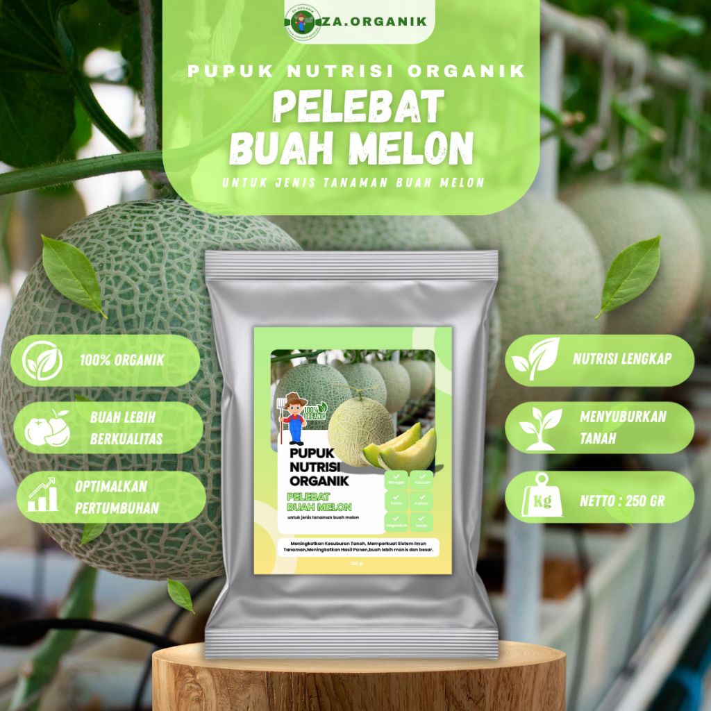 pupuk nutrisi Organik pelebat tanaman buah melon|booster tanaman buah melon 250g