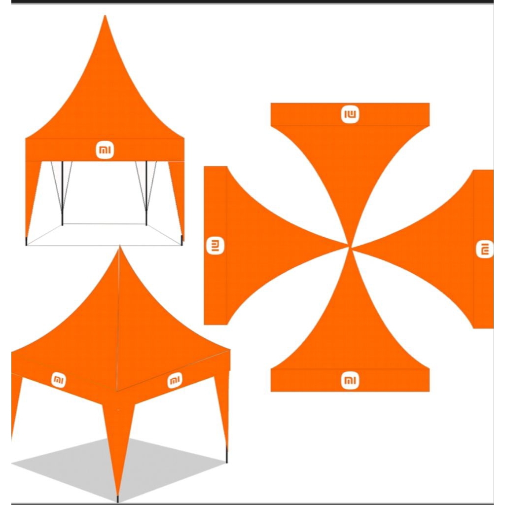 Atap tenda Kerucut 3x3 printing (Hanya Atap)