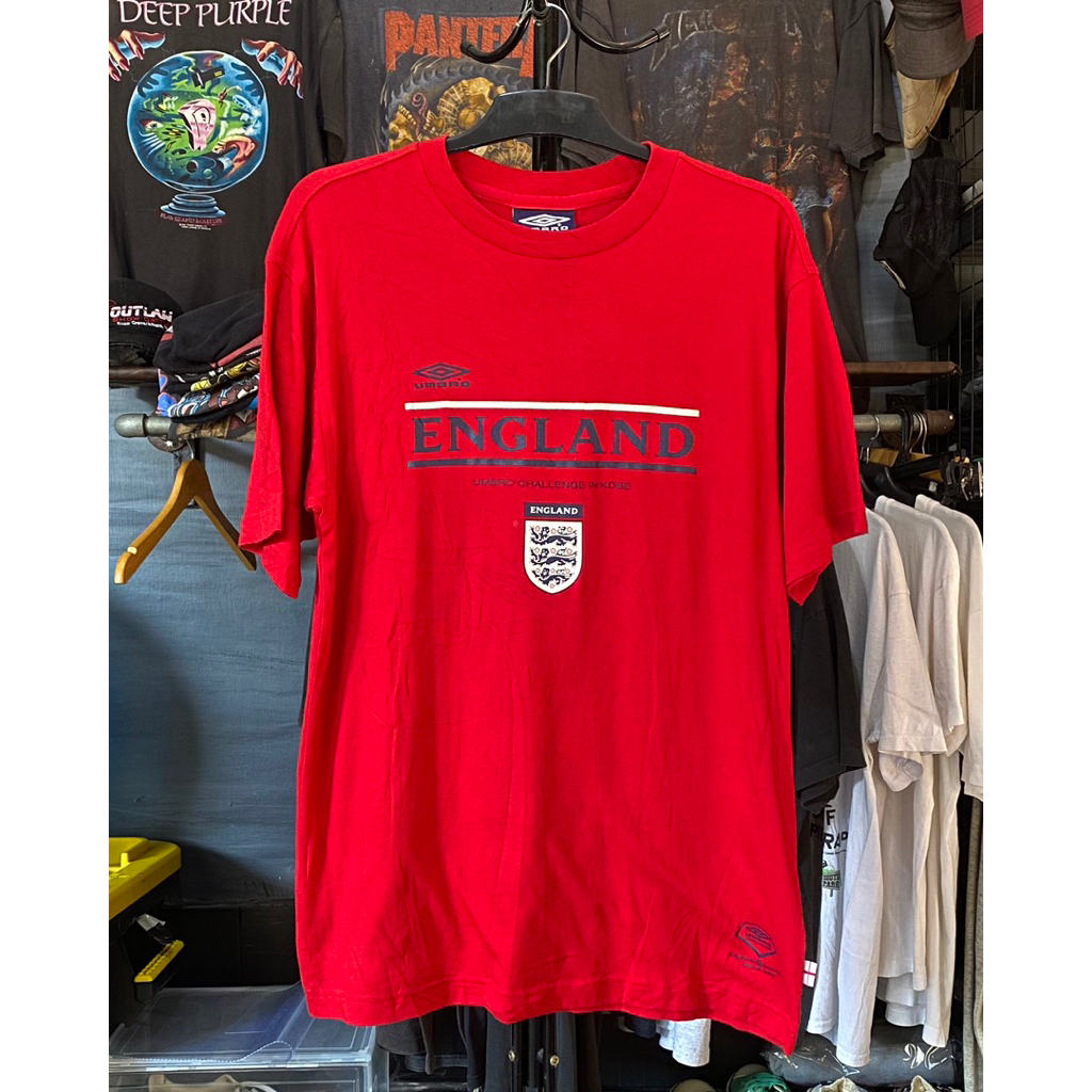 Kaos Vintage Umbro Timnas England Inggris  vs Cameroon Football 2002 second bekas