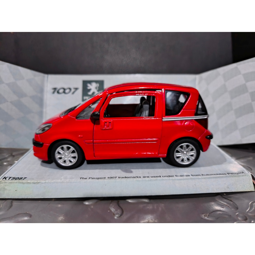 Diecast Kinsmart Mainan Anak Miniatur Mobil Peugeot 1007 - Red