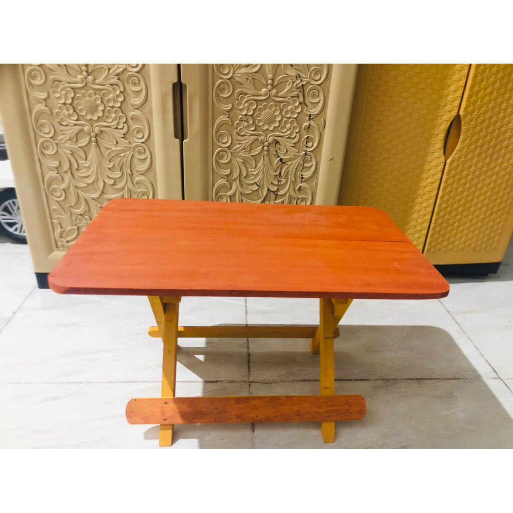 meja lipat anak besar / meja lipat kayu berplitur