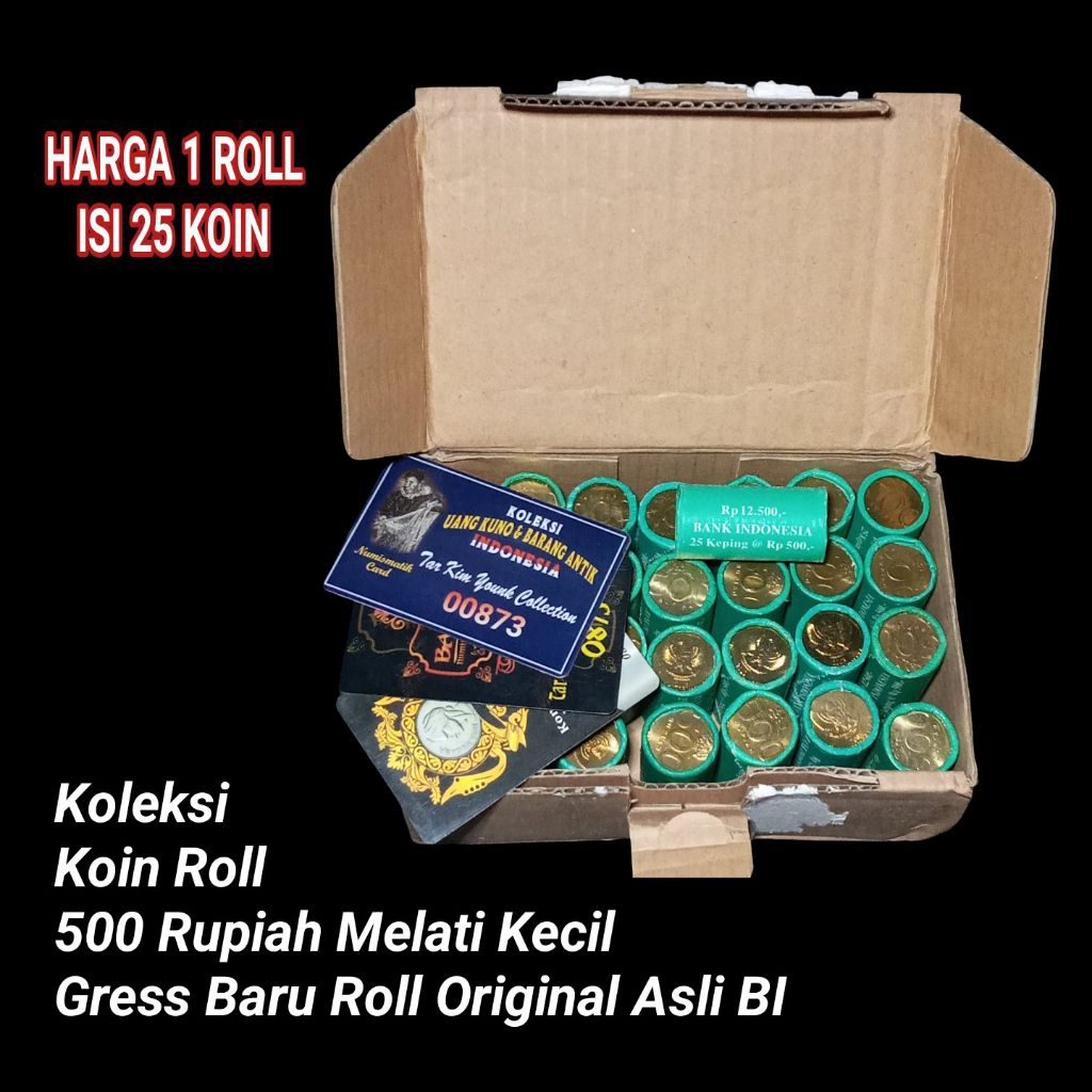 UKI023Coin 500 Rupiah Melati Kecil Thn 2003 Gress Baru Original Roll Asli-BI (Per-Roll)