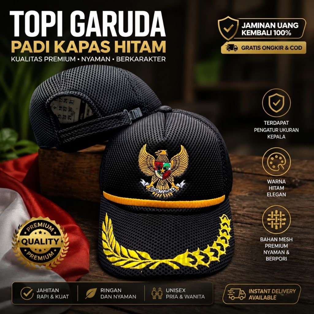 Topi Garuda - Topi Garuda Padi Kapas - Topi Pejabat - Topi Lurah - Topi Camat - Topi Bupati - Topi P