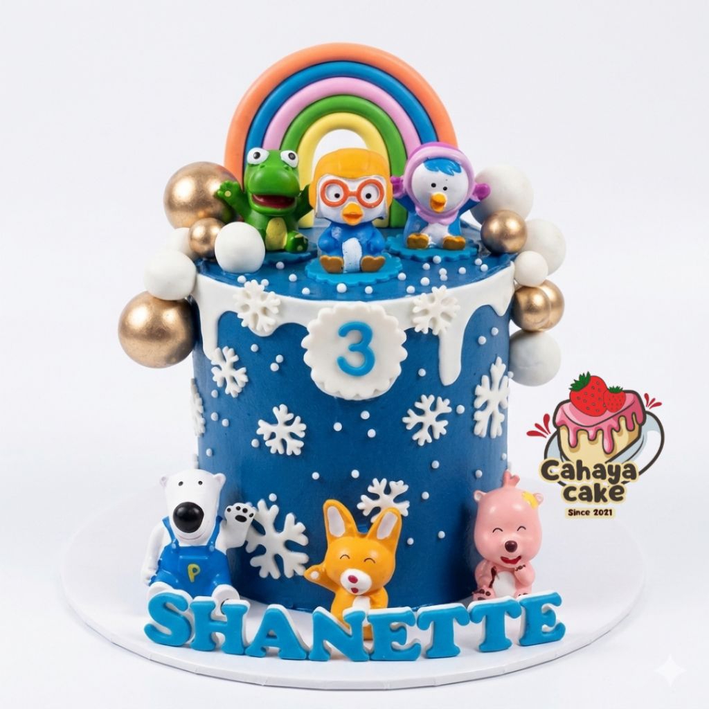 Kue Ulang Tahun Pororo / Pororo Cake / Kue Ultah Karakter Pororo