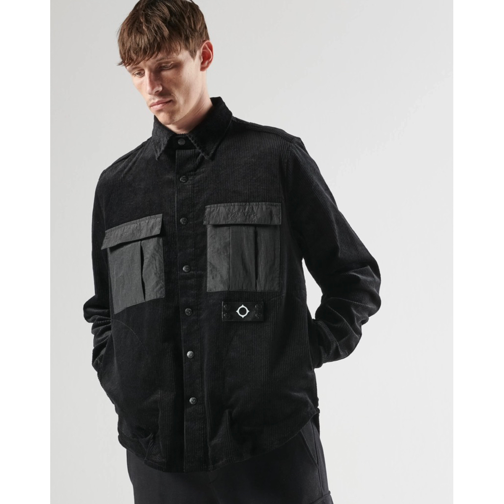 MASTRUM Corduroy Overshirt Jacket In Black