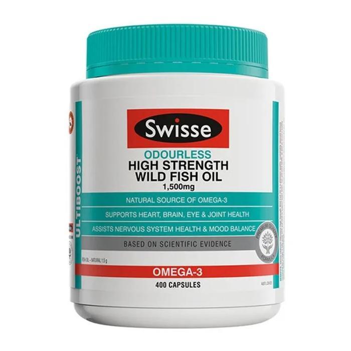 Swisse Odourless Wild Fish Oil 1500 mg 1500mg Ultiboost Super High Strength 400 kapsul capsules
