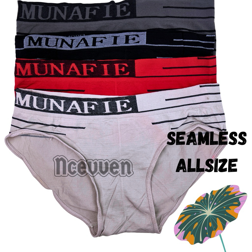 Celana dalam pria seamless rajut dewasa remaja salur cd cowok size L XL munafie katun nyaman adem