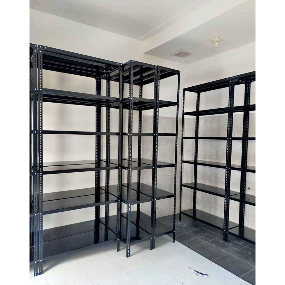 RAK BESI 120x40x200 BAHAN TEBAL Gudang Toko & Kantor | Rak Besi Siku Lubang 5 6 7 Susun Knock down m