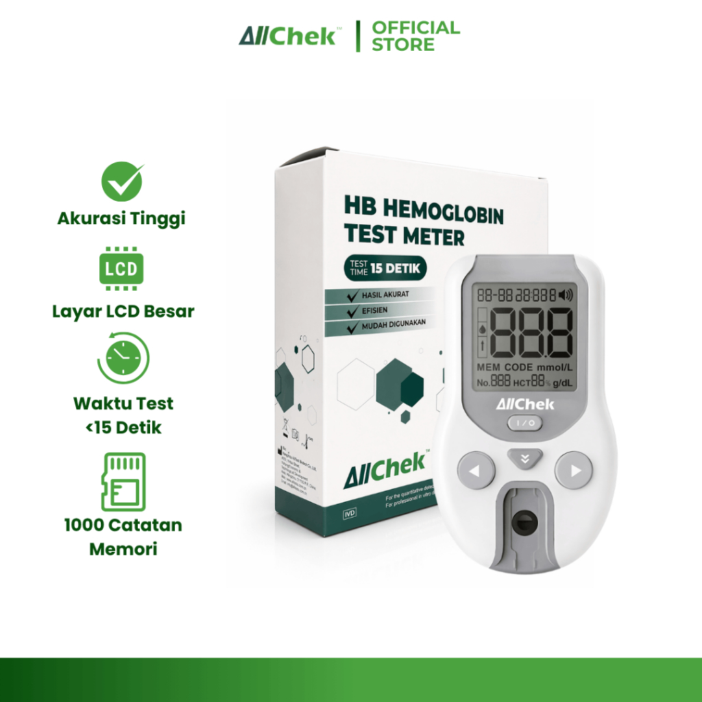 Allchek Alat Cek Hemoglobin AHR-100 Hb Meter (Hanya Alat) Digital Akurat