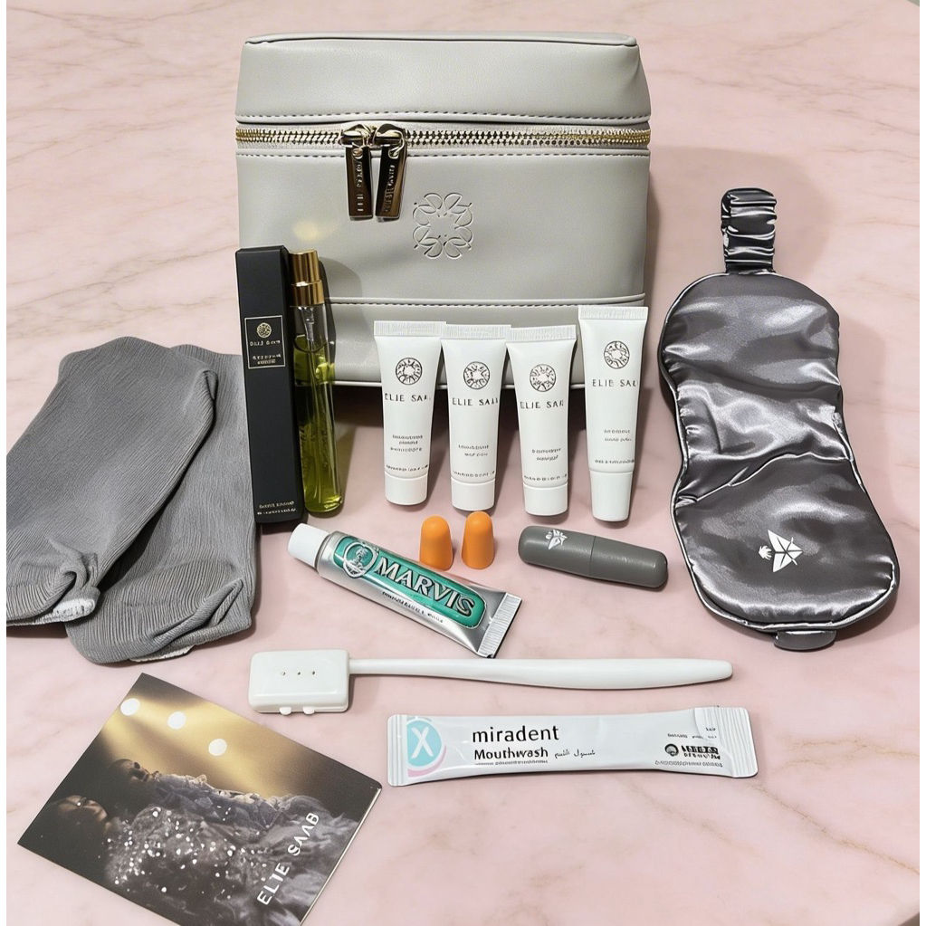 Elie Saab Gift Set Amenities Exlusive For Saudia Airlines + Pouch Grey