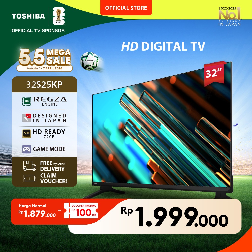 Toshiba TV 32" HD Digital TV - Dolby Audio Regza Game Mode HDMI USB - 32S25KP