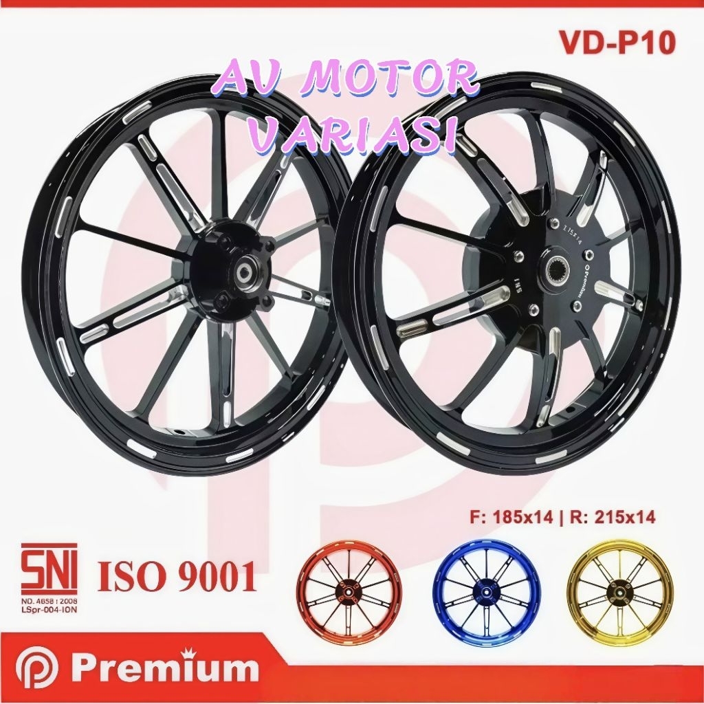 VELG VND PREMIUM VD P10 RING 14 MIO SPORTY SMILE MIO GEAR FAZZIO FINO XEON MIO M3 XRIDE MIOJ MIOSOUL