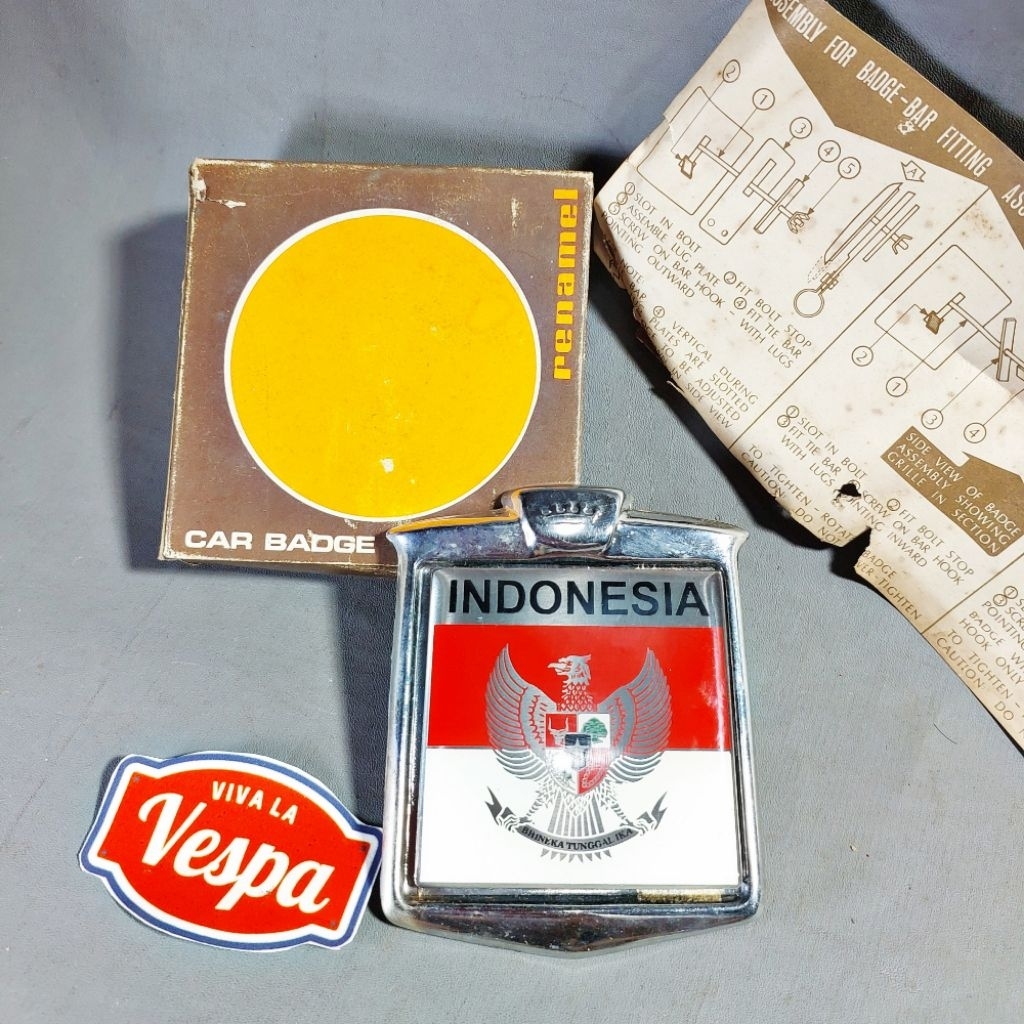 Renamel Badge Emblem Logo Garuda Indonesia Original Vespa VGLA VGLB Kongo T4 VBA VBB VNB Mobil