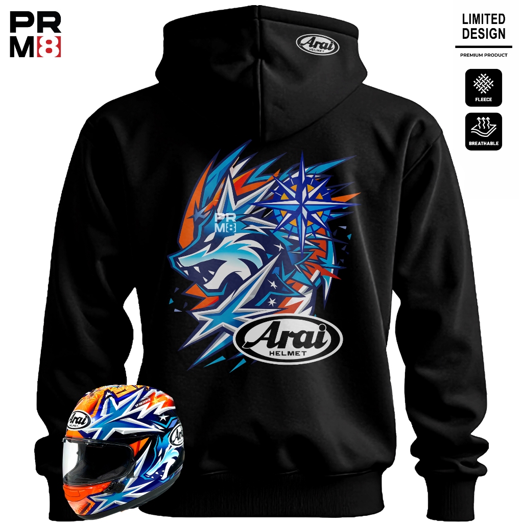 Hoodie Pria Premium CVC Fleece Tebal Sweater Motor Unisex Streetwear Racing - Okamoto Compass