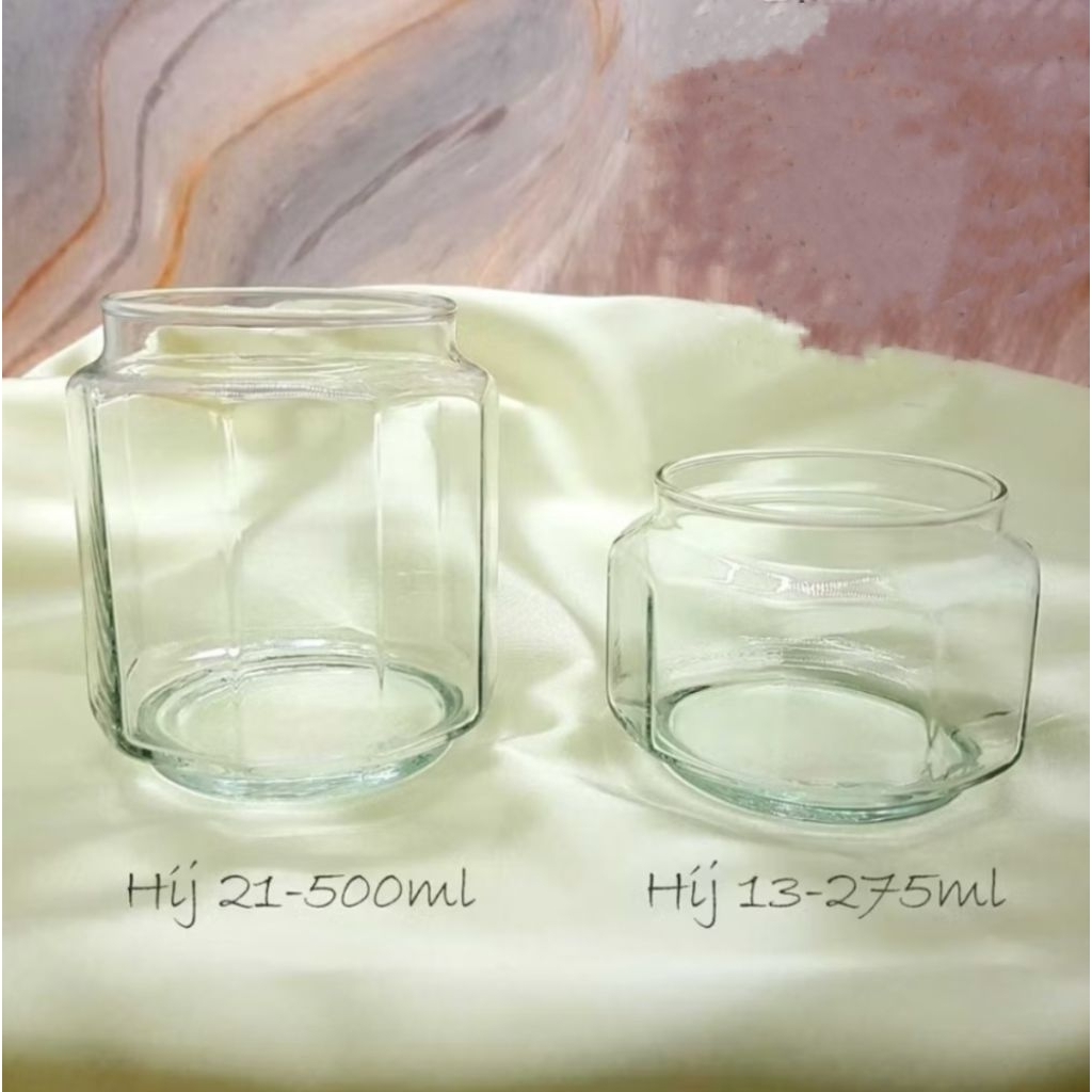 Toples Ikan Cupang / Pot Bunga Kaca Hexagonal Tanpa Tutup 500ml