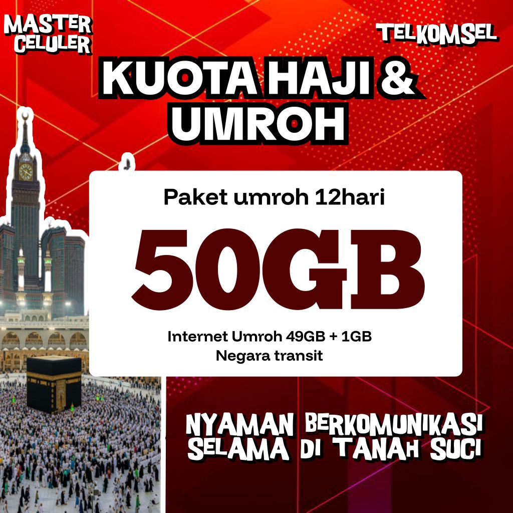 KUOTA HAJI & UMROH TELKOMSEL 50GB 12HARI