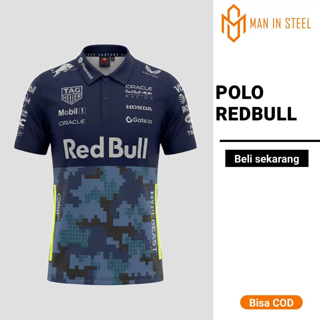 Kaos Polo Shirt F1 Redbull Lengan Pendek Pria Premium