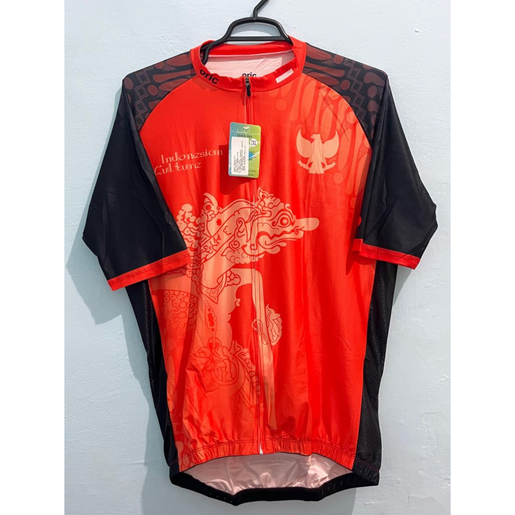 Jersey Sepeda Oric Wayang Orange Logo Garuda