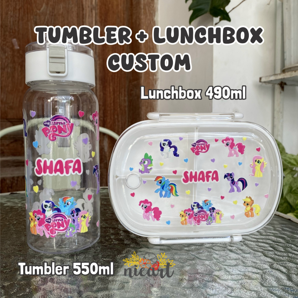 Tumbler dan Lunchbox Custom Karakter Estetik untuk Souvenir Hampers Ulang Tahun
