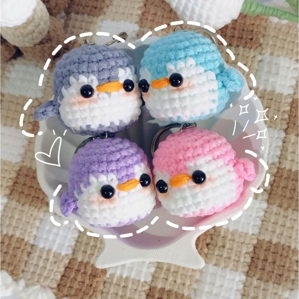 Gantungan Kunci Pinguin Rajut | Gantungan Tas | Pinguin Crochet | Amigurumi