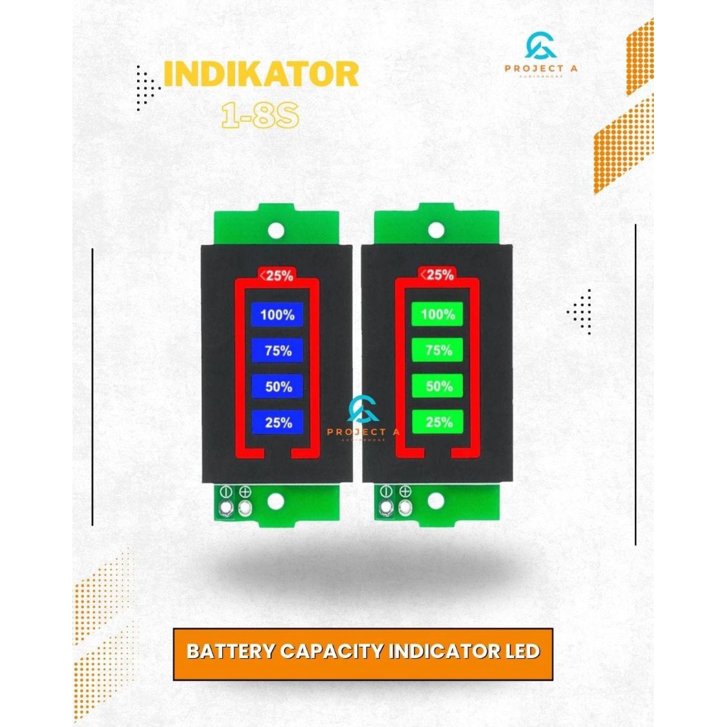 Indikator Baterai Lithium baterai Capacity Indikator Led 1s- 2-s 3-8s