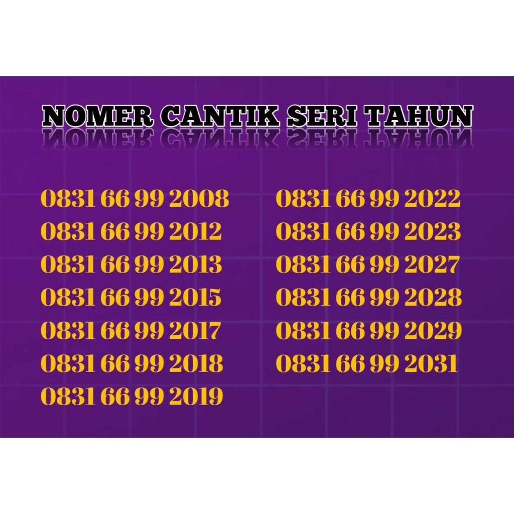 nomer cantik Axis seri tahun rapi