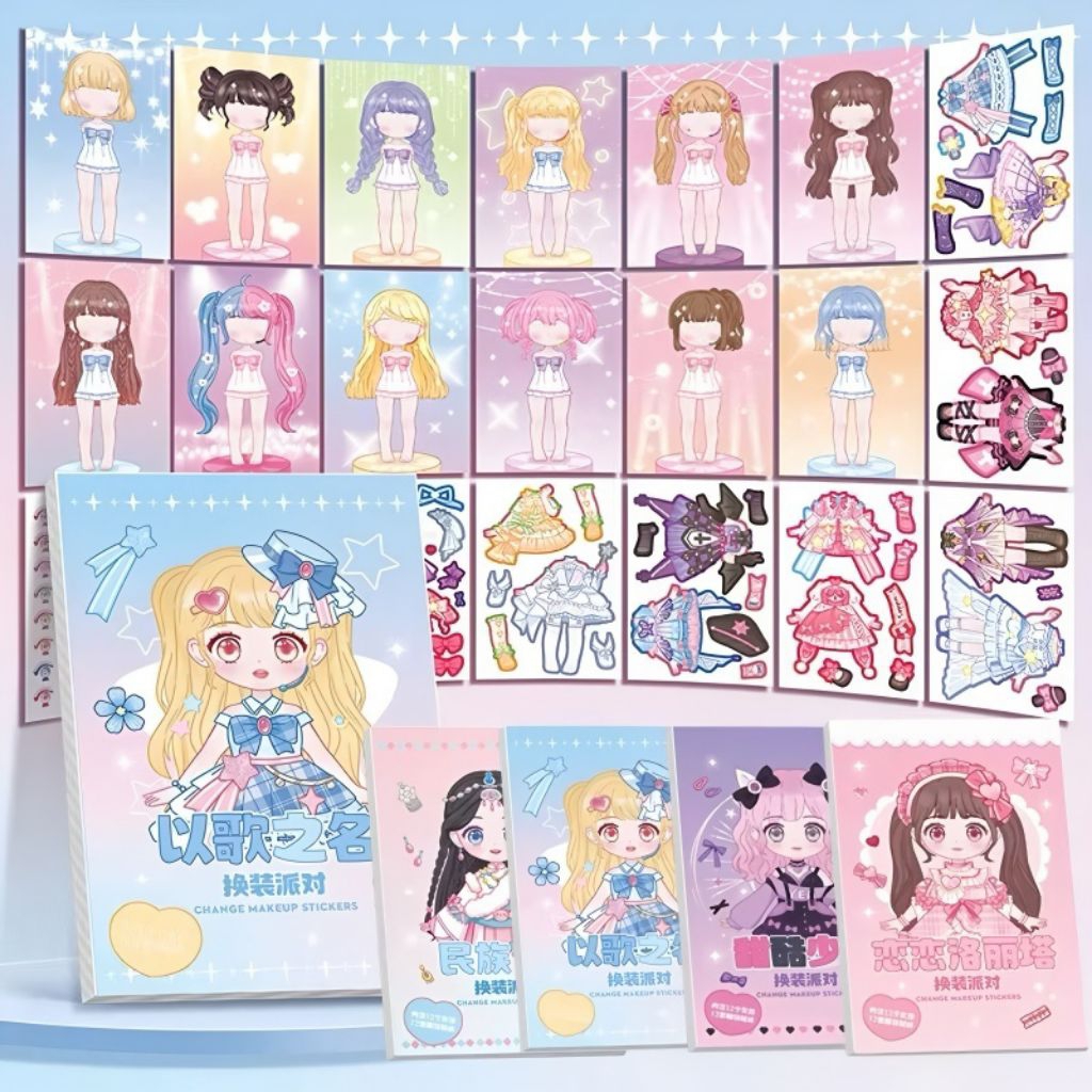 STIKER ANAK DRESS UP GANTI WAJAH CHANGE MAKEUP STICKER/STIKER DEKORASI ANAK/STIKER DIY MAINAN ANAK