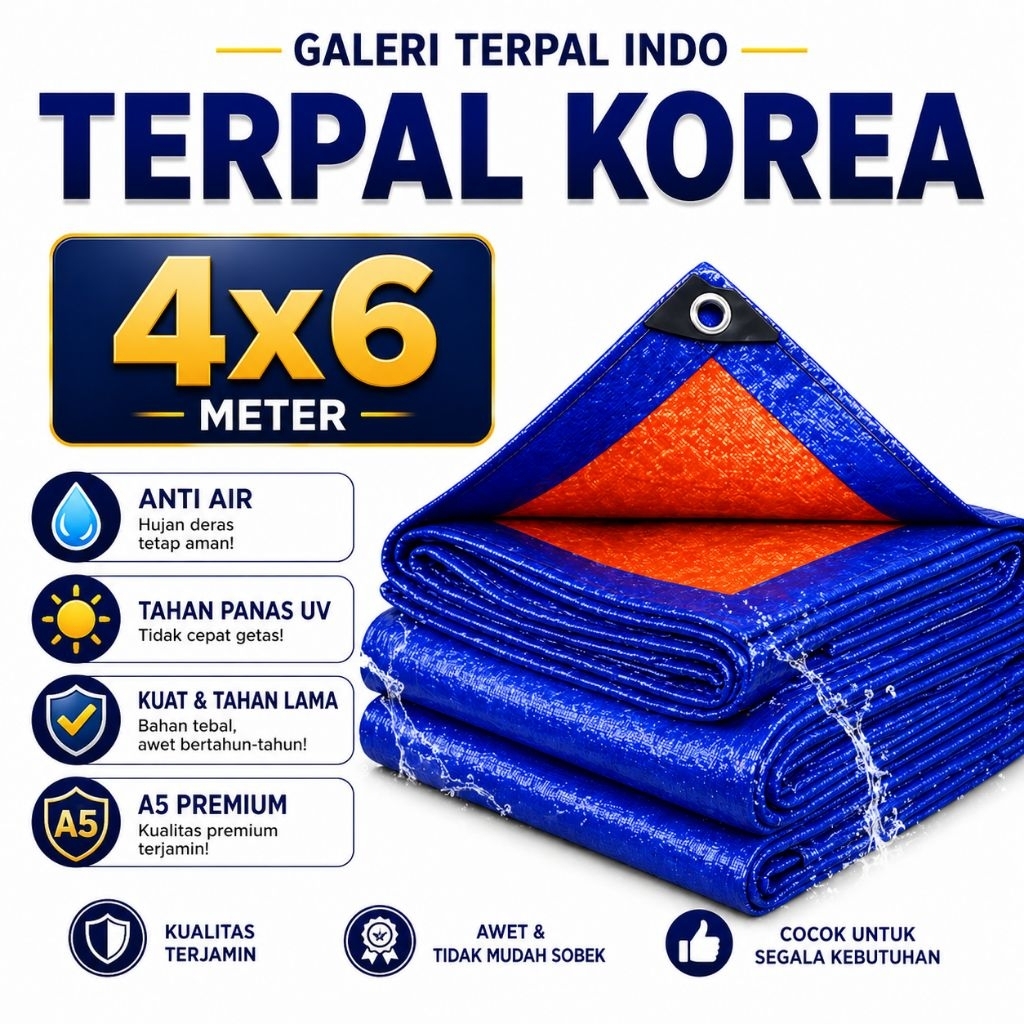 terpal korea A5 4x6 terpal Anti air terpal tebal terpal tenda terpal waterproof Camping Outdoor