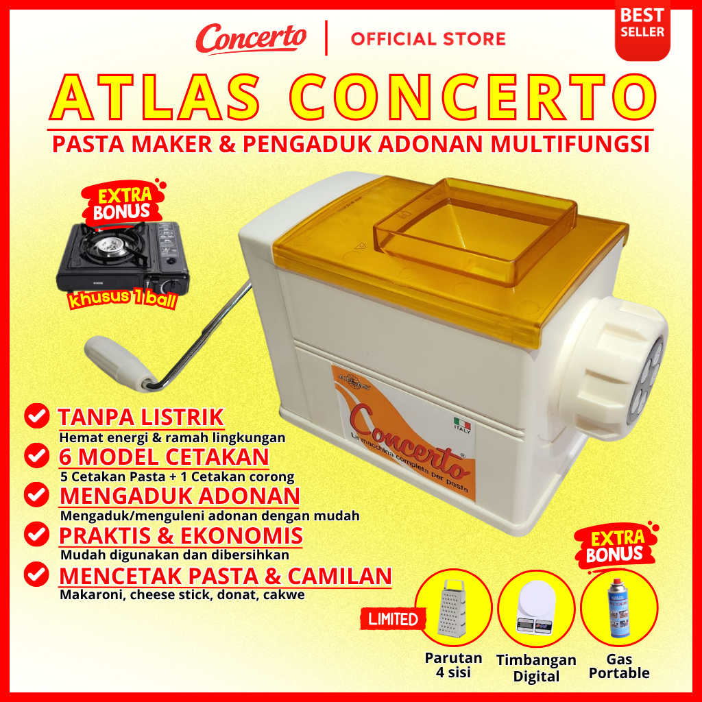 ATLAS CONCERTO PASTA MAKER, PENGADUK & PENCETAK ADONAN MULTIMAKER