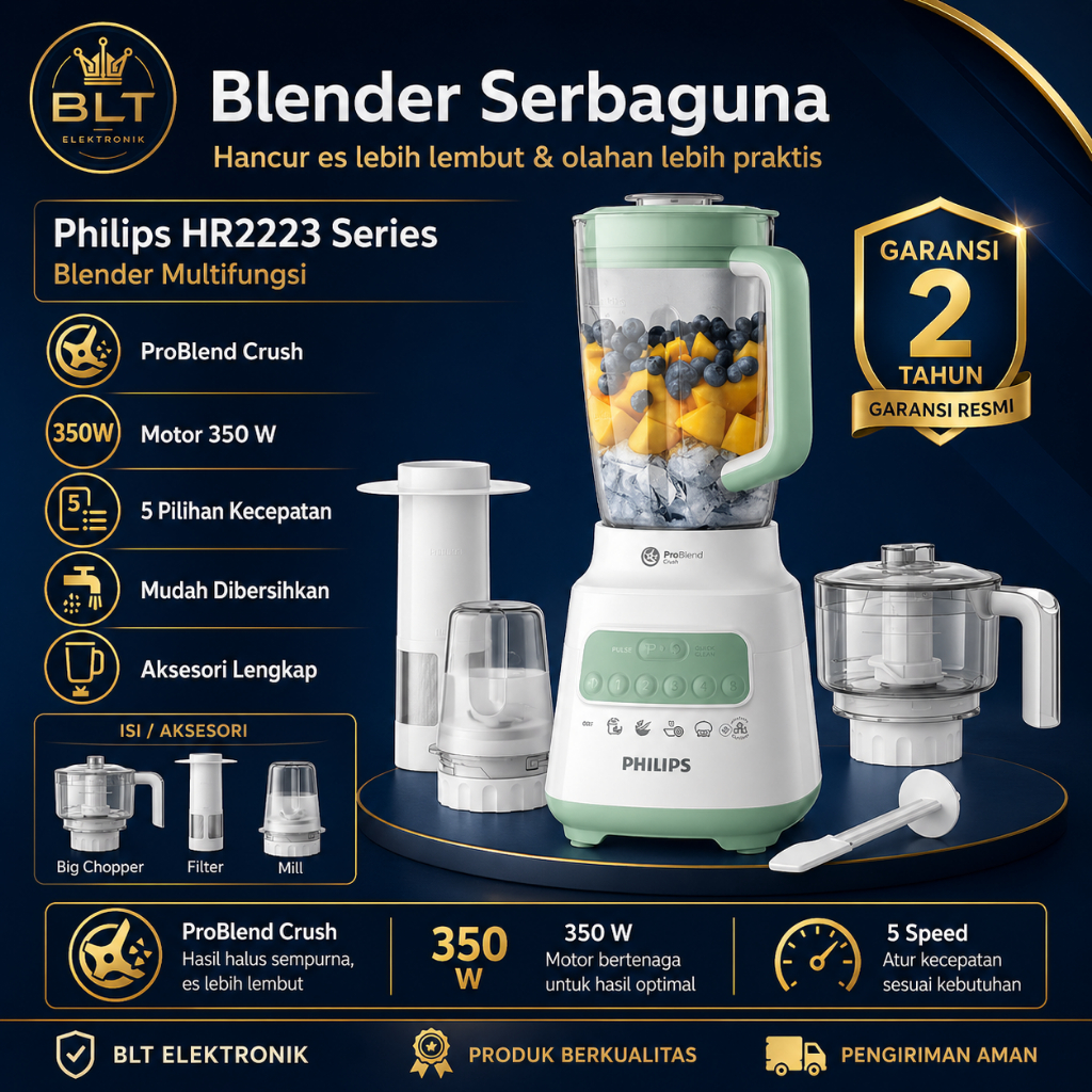 PHILIPS HR2221 HR2222 HR2223 Blender 2in1 4in1 Kaca Plastik