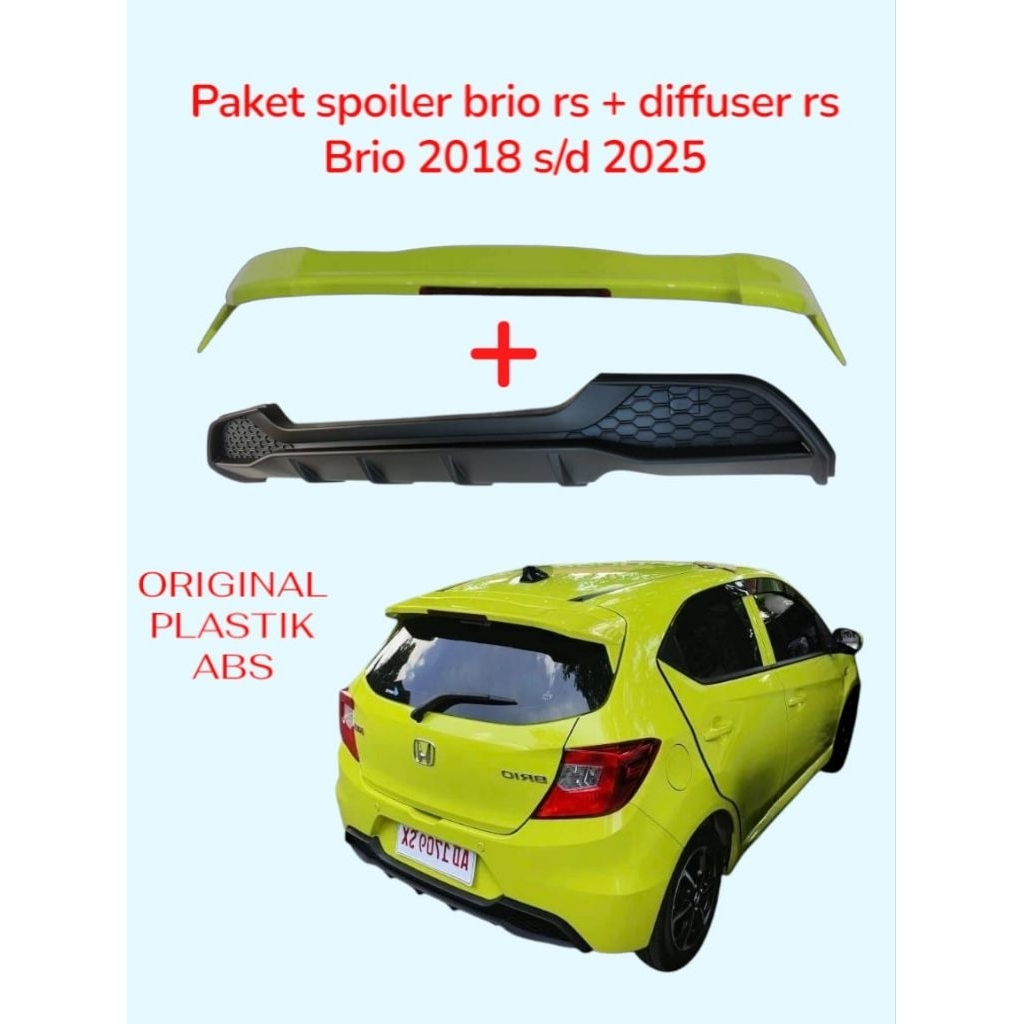Paket Spoiler + Diffuser Brio RS 2018-2022 - Spoiler Brio Rs Diffuser Brio RS