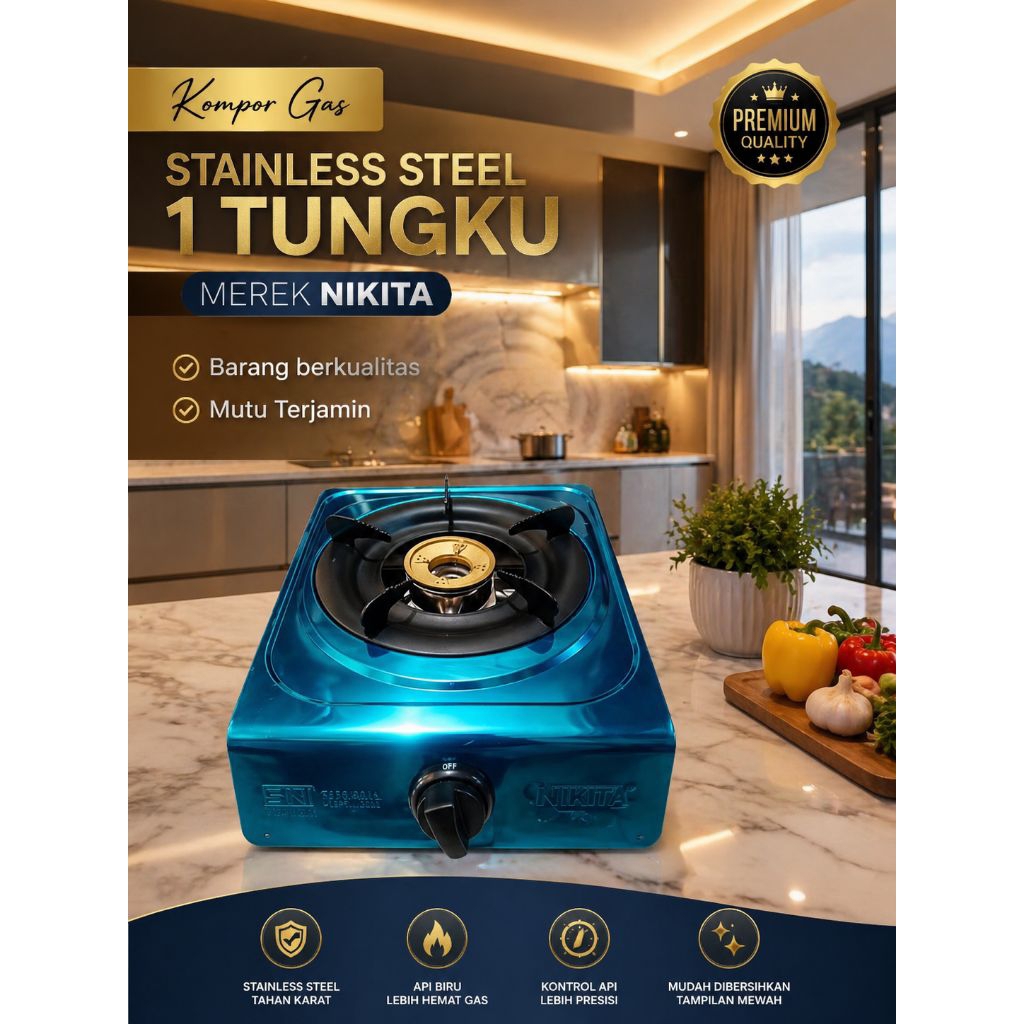 kompor Nikita stainless 1 tungku