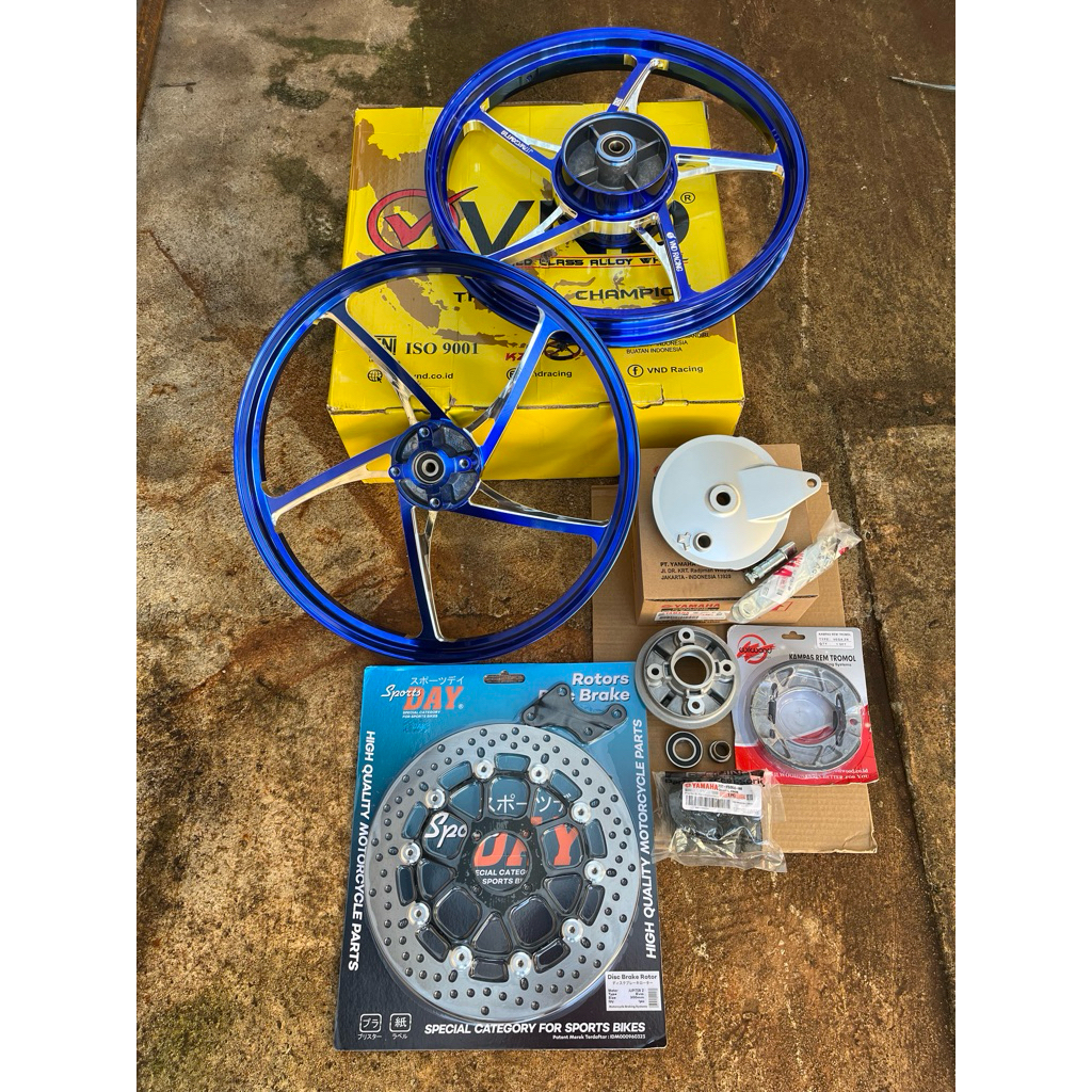 Velg VND Velek pelek vnd type KZR Jupiter yamaha pnp cb gl mp tiger warna biru hitam orange ungu mer