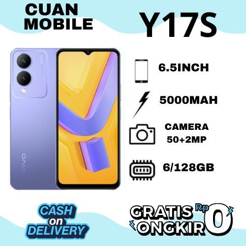 HP VIVO Y17S 6/128GB BATERAI 5000MAh GARANSI 1TAHUN