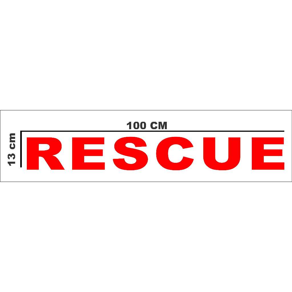 STIKER CUTTING TULISAN RESCUE UNTUK MOBIL PEMADAM DAN MOBIL REGU PENYELAMATAN