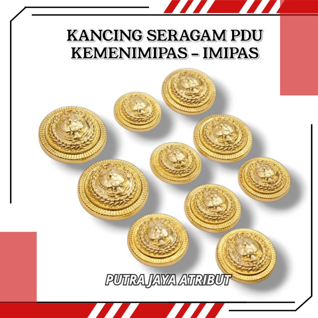 KANCING BAJU PDU KEMENIMIPAS KEMENTERIAN IMIGRASI DAN PEMASYARAKATAN EXCLUSIVE TERBARU PREMIUM QUALI