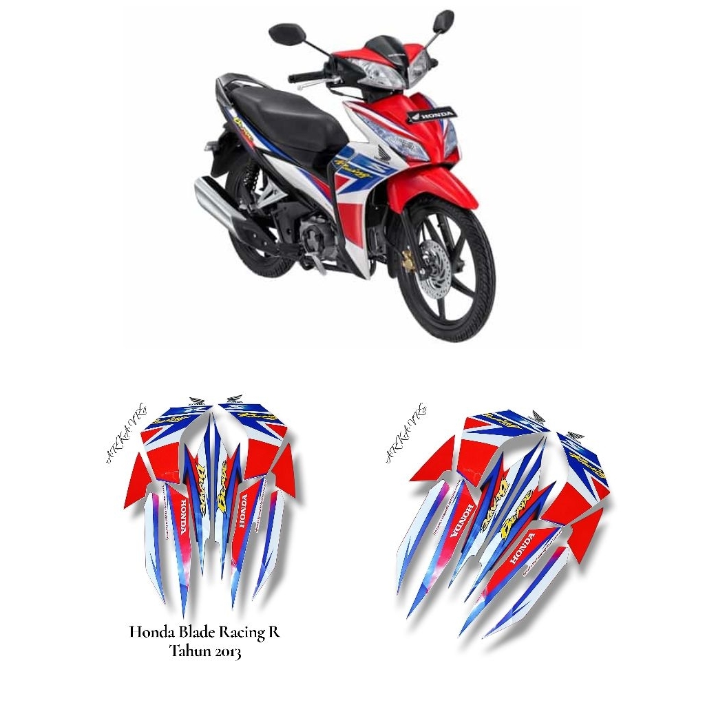 Stiker Sticker Striping Polet Motor Honda Blade Racing R 2013 / List Motor Honda Blade Racing R 2013